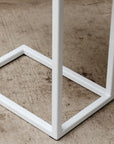 Quartersawn Sycamore Industrial Side C Table with White Base