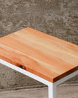 Quartersawn Sycamore Industrial Side C Table with White Base