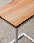 Quartersawn Sycamore Industrial Side C Table with White Base