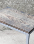 Charcoal Stained Ash Laptop C Table with Grey Base