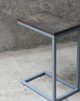 Charcoal Stained Ash Laptop C Table with Grey Base