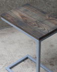 Charcoal Stained Ash Laptop C Table with Grey Base