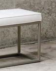 Tufted Upholstery Bench with Gold Metal
