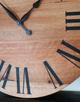 Simple Large Quartersawn Red Oak Wall Clock with and Roman Numerals