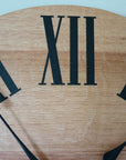 Simple Large Quartersawn Red Oak Wall Clock with and Roman Numerals