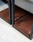 Clear Walnut Modern C Side Table - Hazel Oak Farms Handmade Furniture in Iowa, USA