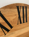 Large White Oak Wall Clock with Black Roman Numerals - Hazel Oak Farms