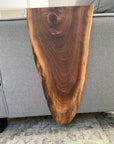Extra Long Round Armrest Walnut Waterfall Sofa Table - To the Floor Handmade Furniture in Iowa, USA