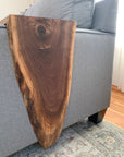 Extra Long Round Armrest Walnut Waterfall Sofa Table - To the Floor Handmade Furniture in Iowa, USA