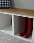 Modern Farmhouse Style Solid Wood Shoe Cabinet Bench