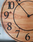 Locust Hardwood Large Wall Clock with Regular Numbers