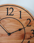 Locust Hardwood Large Wall Clock with Regular Numbers