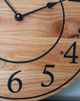 Locust Hardwood Large Wall Clock with Regular Numbers