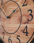 Locust Hardwood Large Wall Clock with Regular Numbers