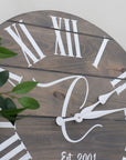 Large Customized Grey Wall Clock - Hazel Oak Farms Handmade Furniture in Iowa, USA