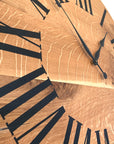 Large Quartersawn White Oak Wall Clock with and Roman Numerals