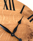 Large Quartersawn White Oak Wall Clock with and Roman Numerals