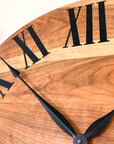 Large Sappy Cherry Hardwood Wall Clock with Black Roman Numerals