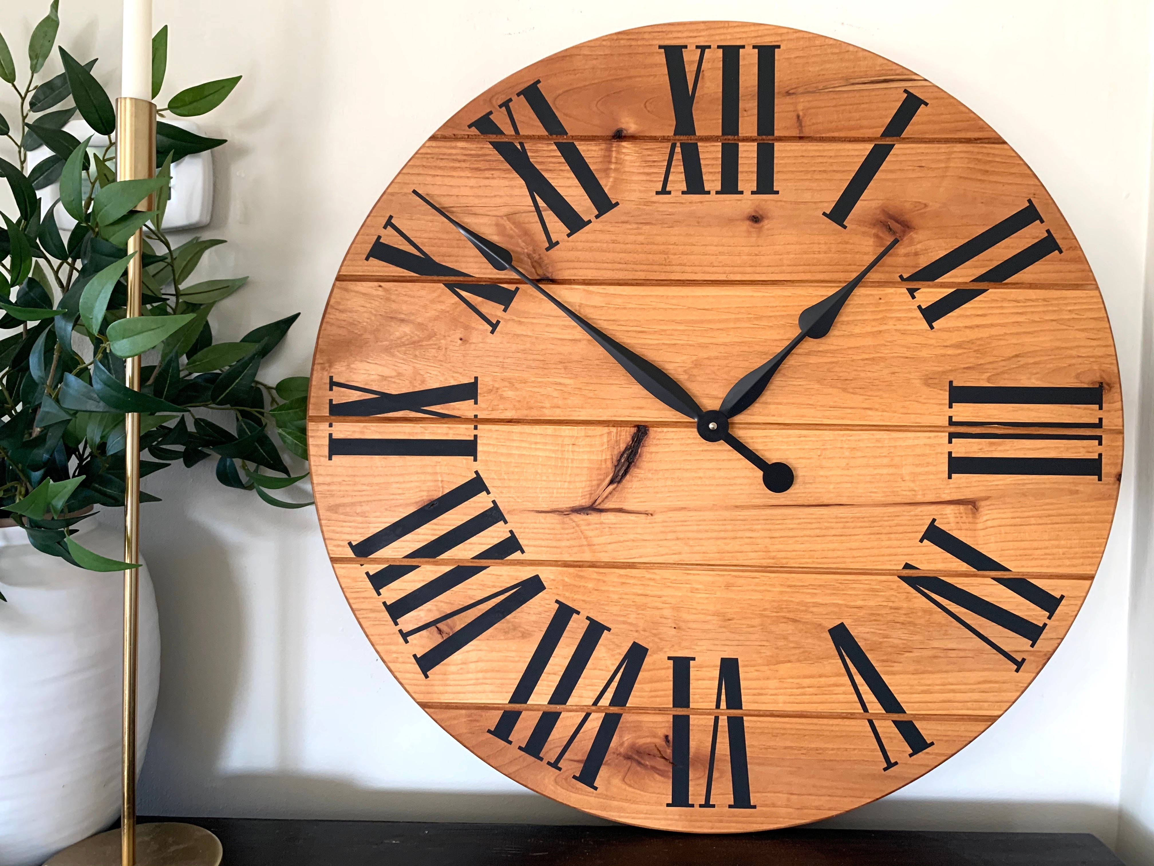 Large Alder Wall Clock Handmade Furniture in Iowa, USA