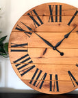 Large Alder Wall Clock Handmade Furniture in Iowa, USA