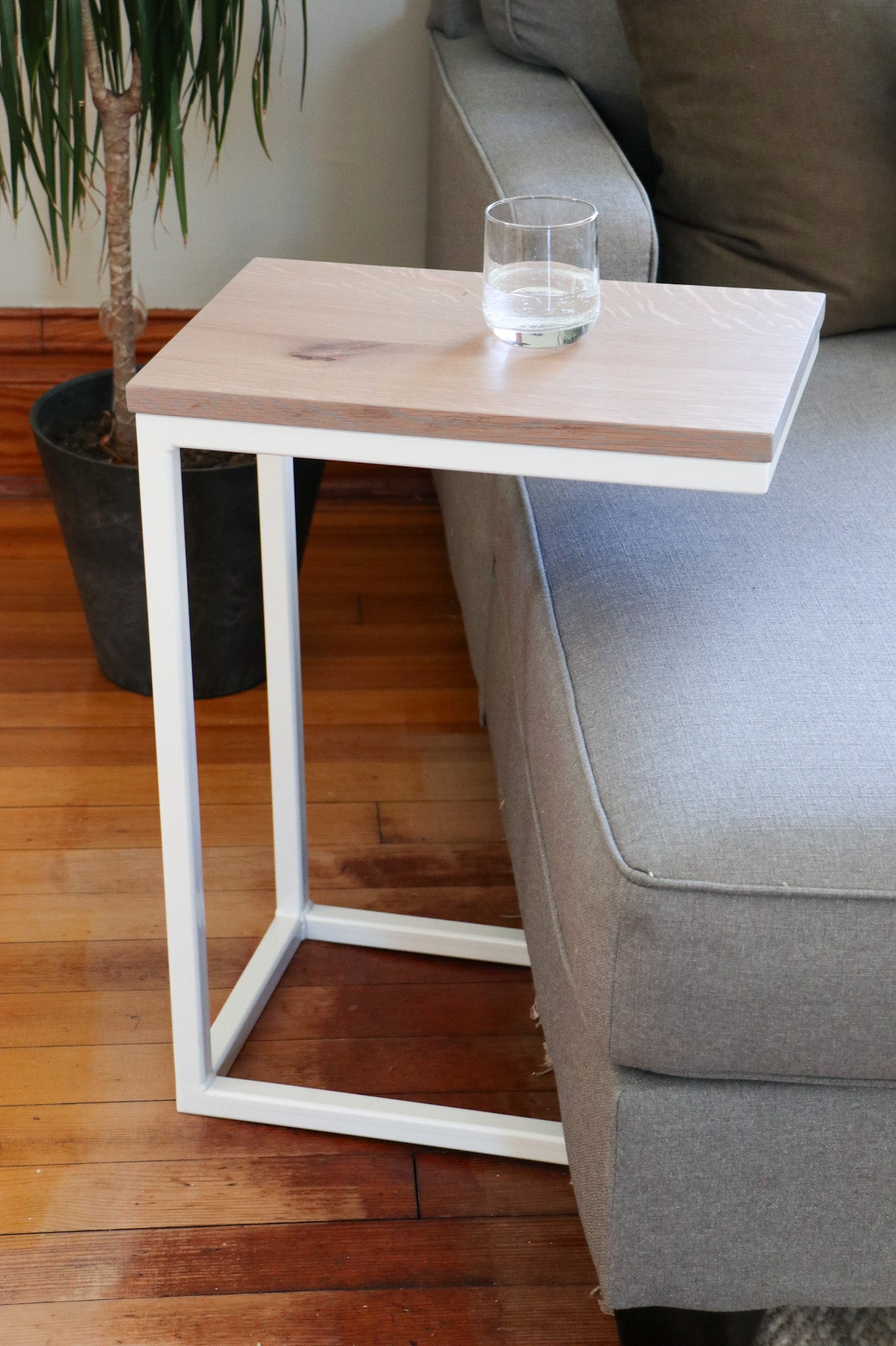 Live Edge Walnut Industrial Side C Table - Hazel Oak Farms