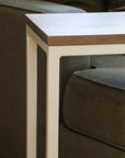 Grey Stained Oak Modern Side C Table Handmade Furniture in Iowa, USA