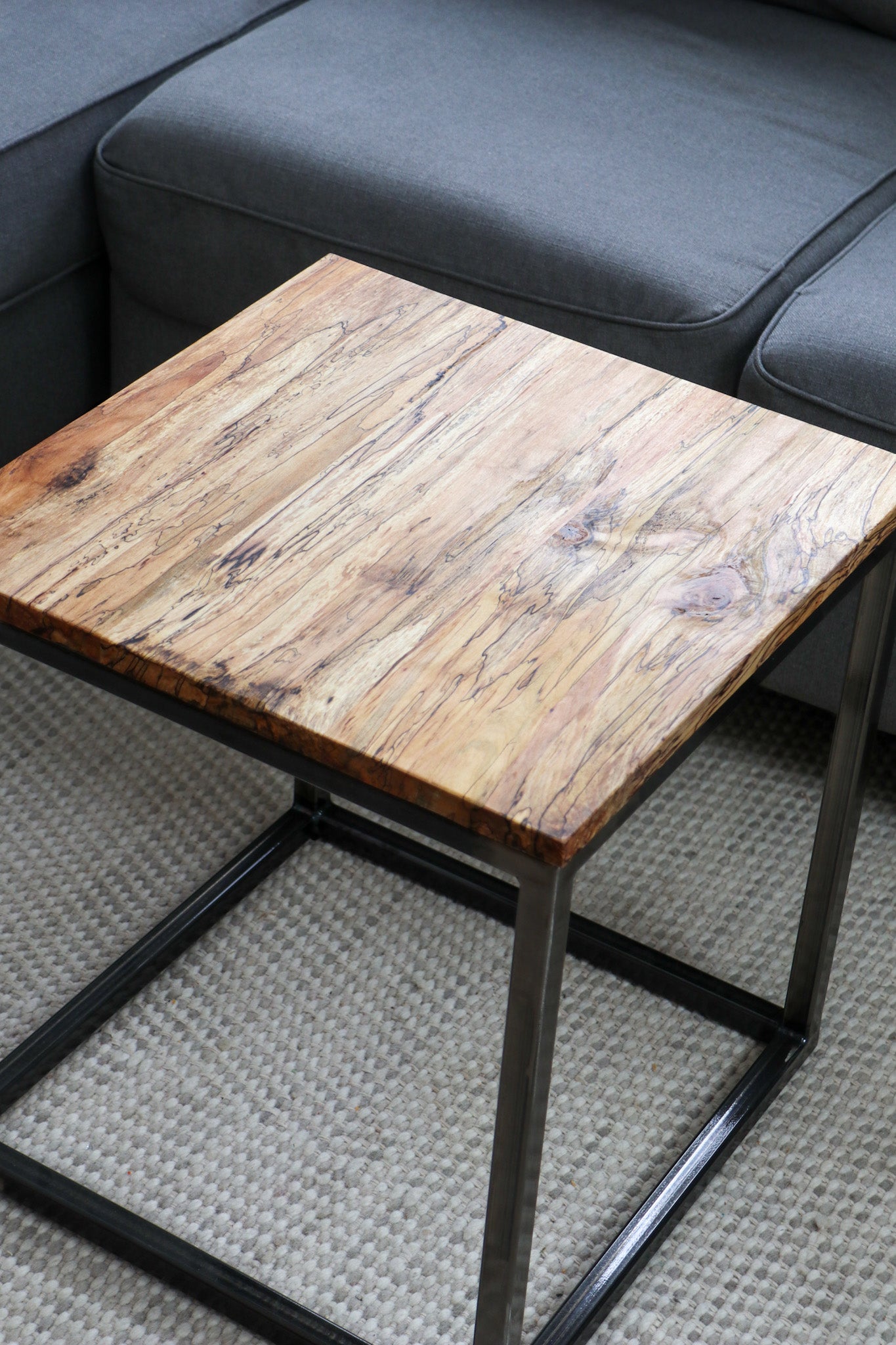 Spalted Maple Cube 18" Coffee Table, Side Table, Solid Wood Table - Hazel Oak Farms