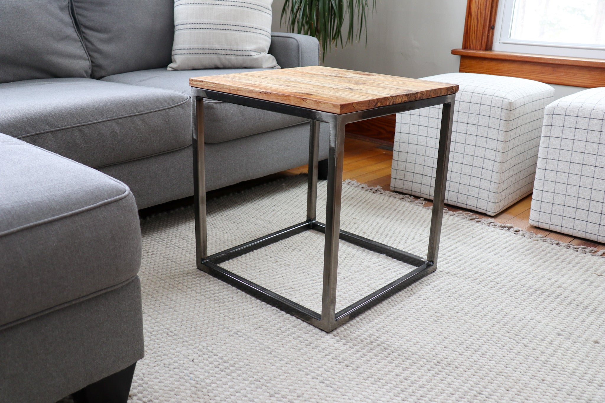 Spalted Maple Cube 18" Coffee Table, Side Table, Solid Wood Table - Hazel Oak Farms