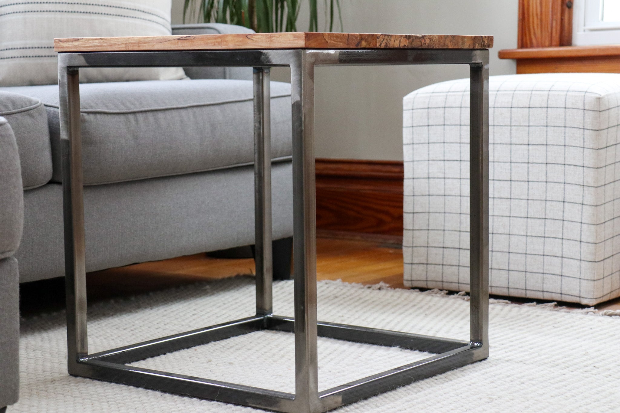 Spalted Maple Cube 18" Coffee Table, Side Table, Solid Wood Table - Hazel Oak Farms