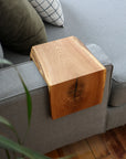 Live Edge White Oak Sofa Armrest Table