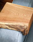 Live Edge White Oak Sofa Armrest Table
