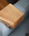 Live Edge White Oak Sofa Armrest Table