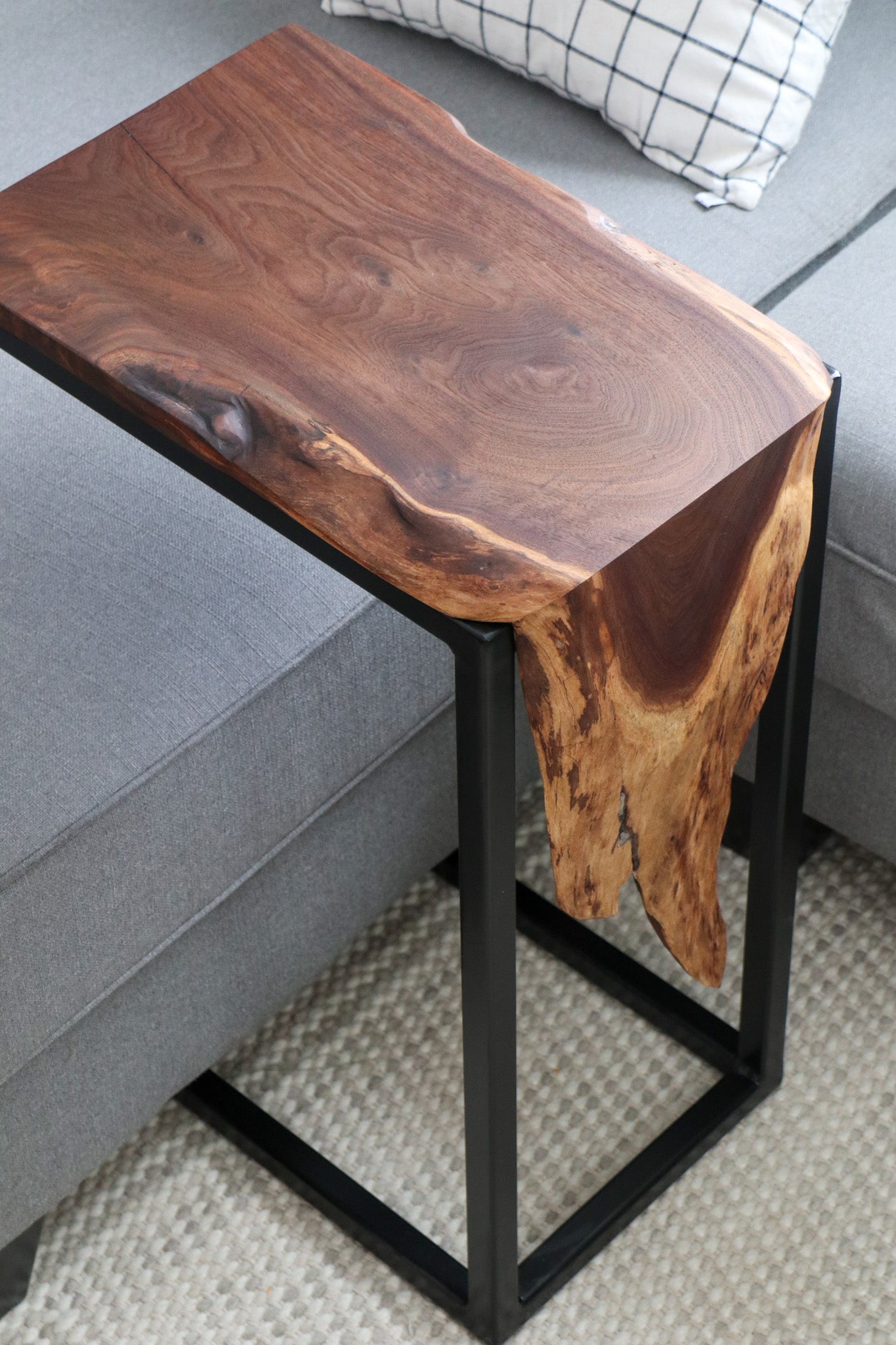 Live Edge Walnut Waterfall C Table - Hazel Oak Farms