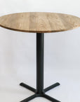 Modern Round Hackberry Pub Table with Black Steel Legs | Bar or Standard Height