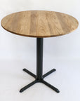 Modern Round Hackberry Pub Table with Black Steel Legs | Bar or Standard Height
