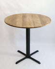 Modern Round Hackberry Pub Table with Black Steel Legs | Bar or Standard Height