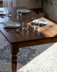 Classic Farmhouse Dining Table with Turned Legs Handmade Furniture in Iowa, USA