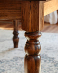 Classic Farmhouse Dining Table with Turned Legs Handmade Furniture in Iowa, USA