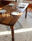 Classic Farmhouse Dining Table with Turned Legs Handmade Furniture in Iowa, USA