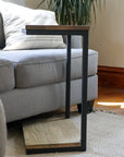Hackberry Floor Shelf Modern C Side Table Handmade Furniture in Iowa, USA
