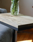 Hackberry Floor Shelf Modern C Side Table Handmade Furniture in Iowa, USA