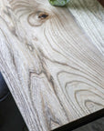 Hackberry Floor Shelf Modern C Side Table Handmade Furniture in Iowa, USA