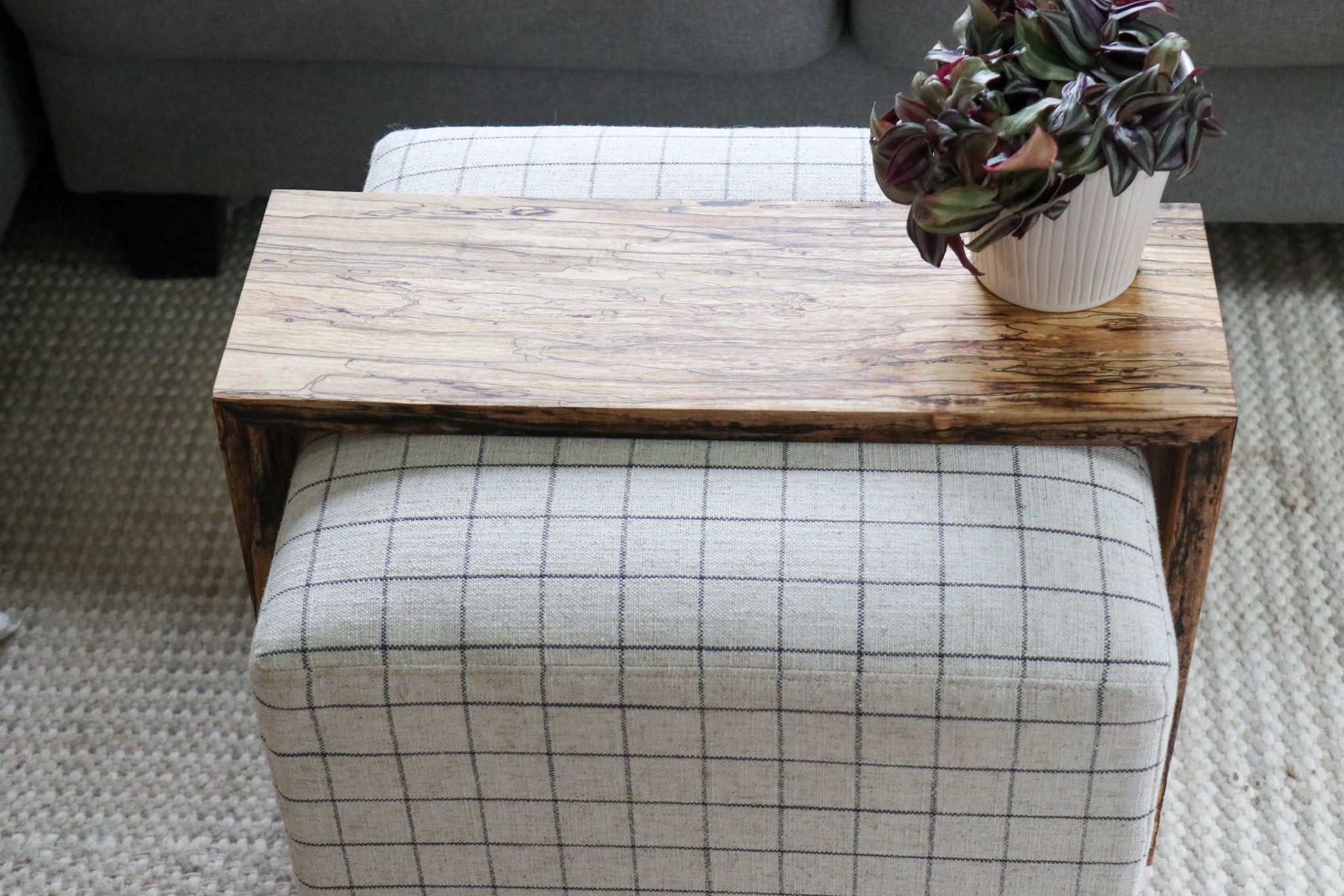 Spalted Maple Ottoman Foot Stool Table