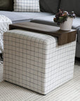 Black Hackberry Ottoman Foot Stool Table Handmade Furniture in Iowa, USA