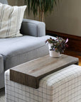 Black Hackberry Ottoman Foot Stool Table Handmade Furniture in Iowa, USA