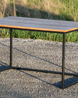 Modern Minimalist Ash Wood & Metal Drafting Writing Desk Table