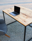 Modern Minimalist Ash Wood & Metal Drafting Writing Desk Table