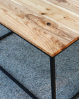 Modern Minimalist Ash Wood & Metal Drafting Writing Desk Table