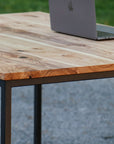 Modern Minimalist Ash Wood & Metal Drafting Writing Desk Table