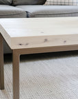 Modern White Maple Coffee Table with Gold Metal Base